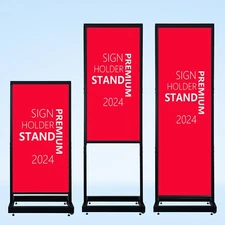 22.5"x72.3" Premium Adjustable Tall Poster Floor Stand With 2 wheels(STAND ONLY)