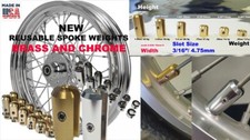 Reusable Motorcycle Spoke Weights 8pc - New Brass - Great Value Made In Usa