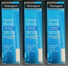 (3 Pack) NEUTROGENA Hydro Boost Awakening Eye Cream 0.5oz / 15ml HYALURONIC ACID
