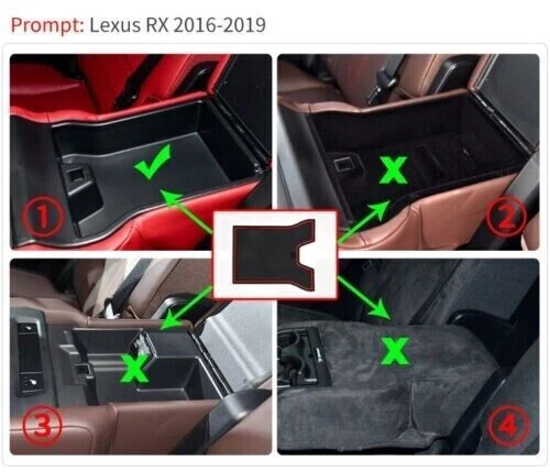 Alfombrillas rojas para consola puerta ranura forros portavasos almohadilla para 16-22 RX350 RX450h Foto 2 de 4