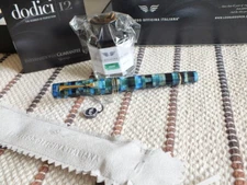 Leonardo Dodici 12 Mosaico Gold Trim 14K #8 big nib Fountain Pen DHL express