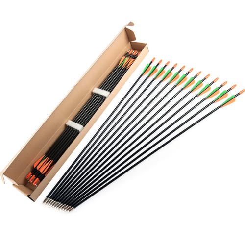 12x 26" Fiberglass Arrows upto 30LB For Kid Practice Target Recurve Compound Bow - Picture 11 of 60