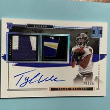 2021 Impeccable Tylan Wallace RPA Rookie Helmet & Patch Auto RC #/35 Ravens