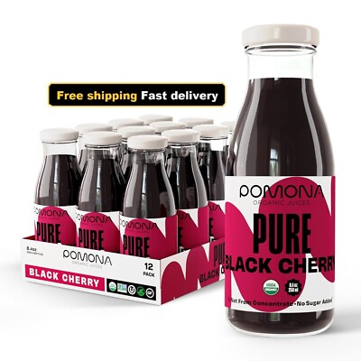 Pomona Organic Pure Tart Cherry Juice Cold Pressed Non GMO No Sugar Added