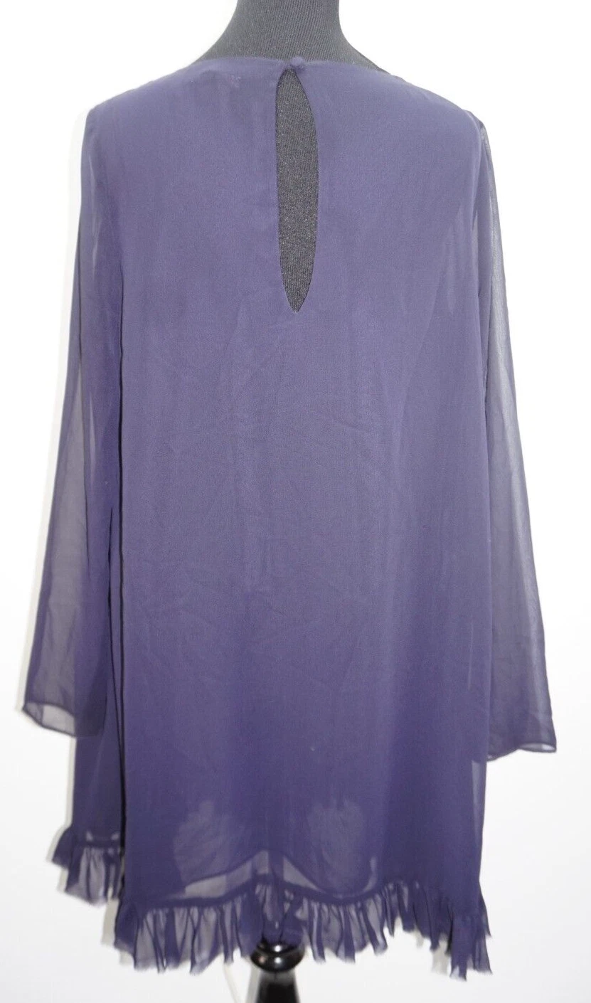 UNDERCOVER Abito con tenda a maniche lunghe Victorias Secret blu navy strass taglia S vestibilità sciolta