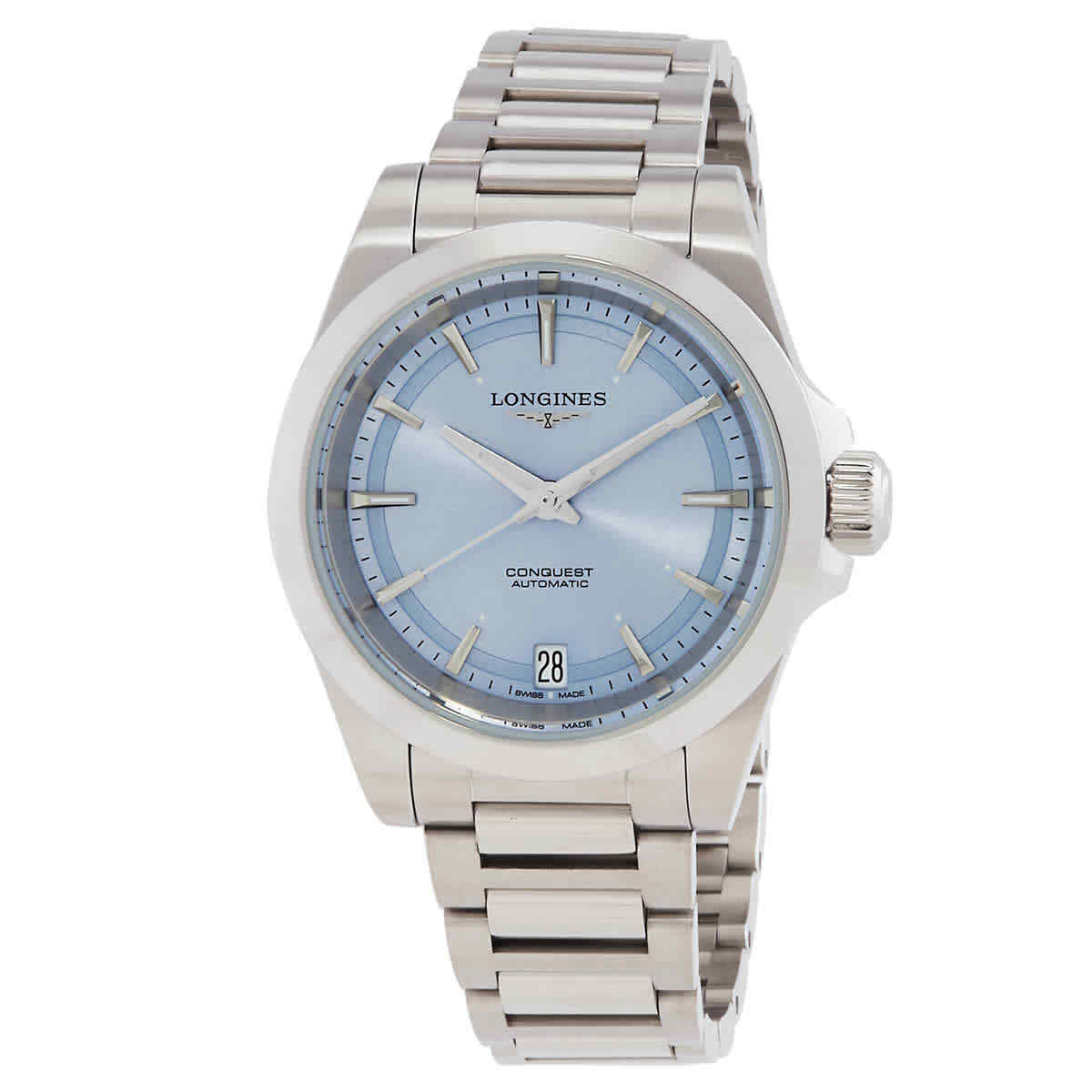 Женские часы Longines Conquest с автоматическим синим циферблатом Sunray L3.430.4.92.6