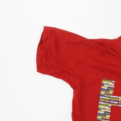 T-shirt base cotone rosso Hong Kong per ragazzi taglia 9 anni collo rotondo - Foto 3 di 12