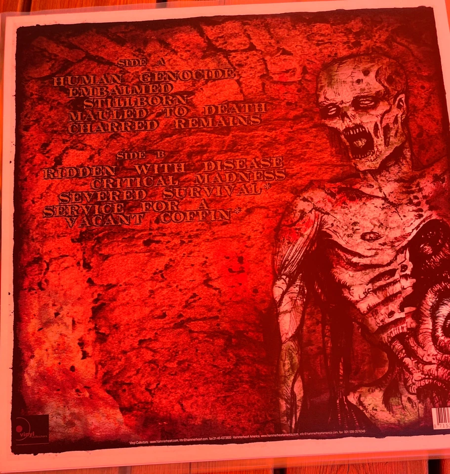 Autopsy Ridden With Disease Vinyl 2LP 12" 33 RPM Reissue 2001 Lyric Sheet New - Image 2 of 4