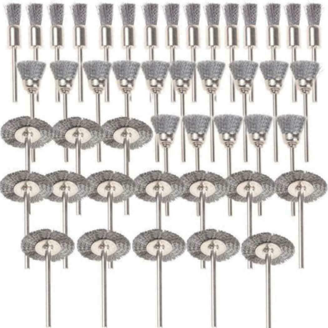 Juego de cepillos de rueda de alambre US 45X troqueleladora de acero inoxidable para herramienta giratoria Dremel