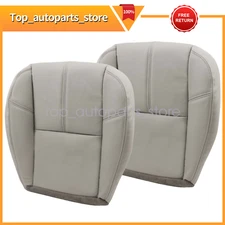 For 2007-2014 Chevy Silverado Bottom Leather Seat Cover Gray Driver & Passenger