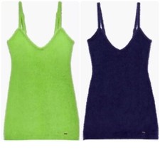 Savage X Fenty Fluff it Up Slip Sleepwear Kelly Green  Navy Sz.M