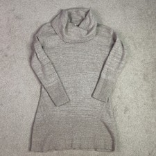 Anthropologie Sonoran Cowl Neck Sweater Dress Long Sleeve Ribbed Size Small Tan