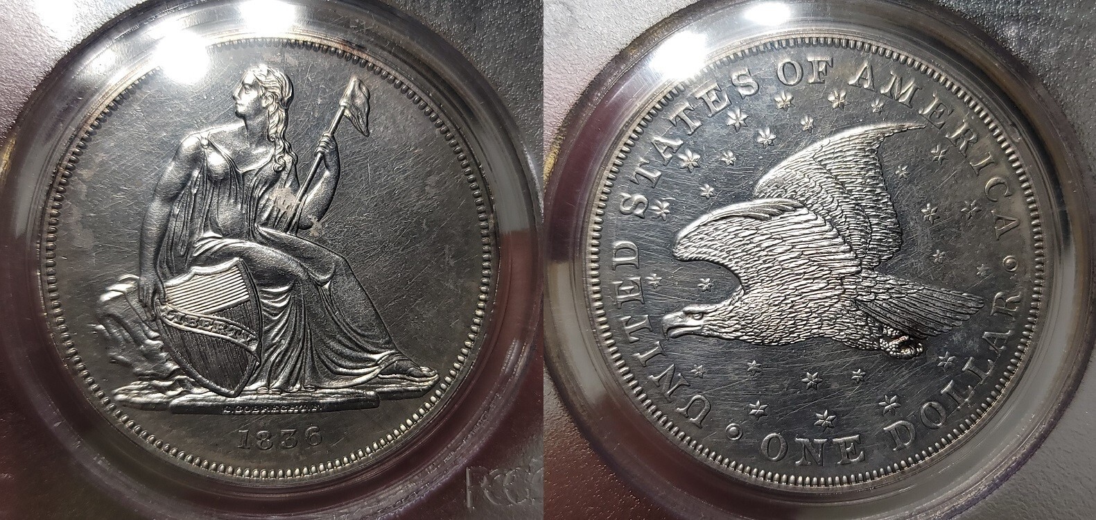 1836 $1 J-60, Gobrecht Restrike PR62 PCGS
