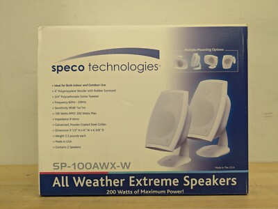 Speco SP-100AWX-W - One pair surface mount loud speaker