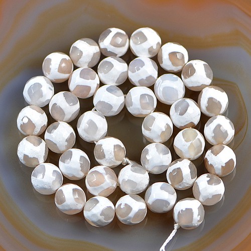 Tibetan Old Agate Gemstone Faceted Round Loose Beads 15'' 6mm 8mm 10mm 12mm - Picture 31 of 35