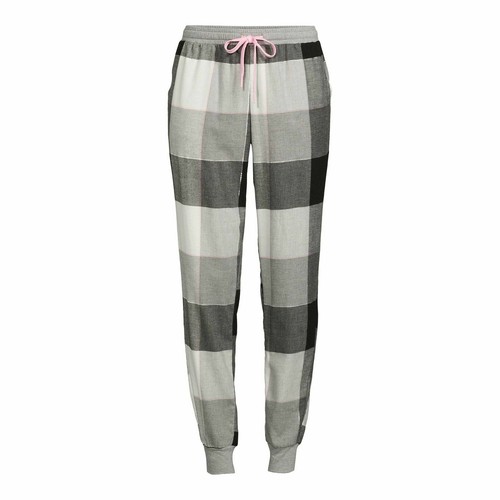 -SECRET TREASURES LIGHT FLANNEL PAJAMA JOGGER PANTS GRAY WHITE PLAID 2 POCK S - Picture 3 of 7