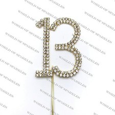 6cm Silver Rhinestone Number Cake Topper 13 Birthday Anniversary Party Decor