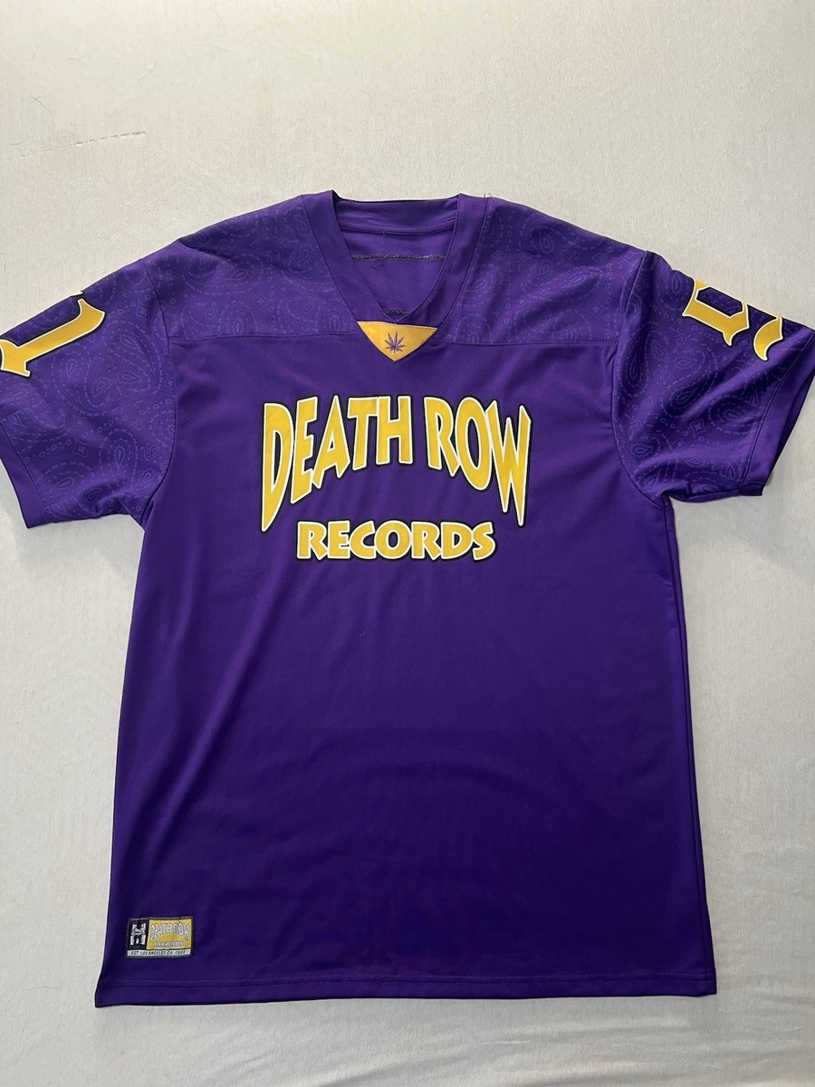 Death Row Records Los Angeles 91 Jersey Shirt Purple Paisley Hip Hop 2XL