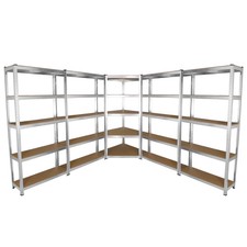 1x Corner Unit Galvanised Steel Shelving Rack Bundle 4x90cm Bays Shed Racking