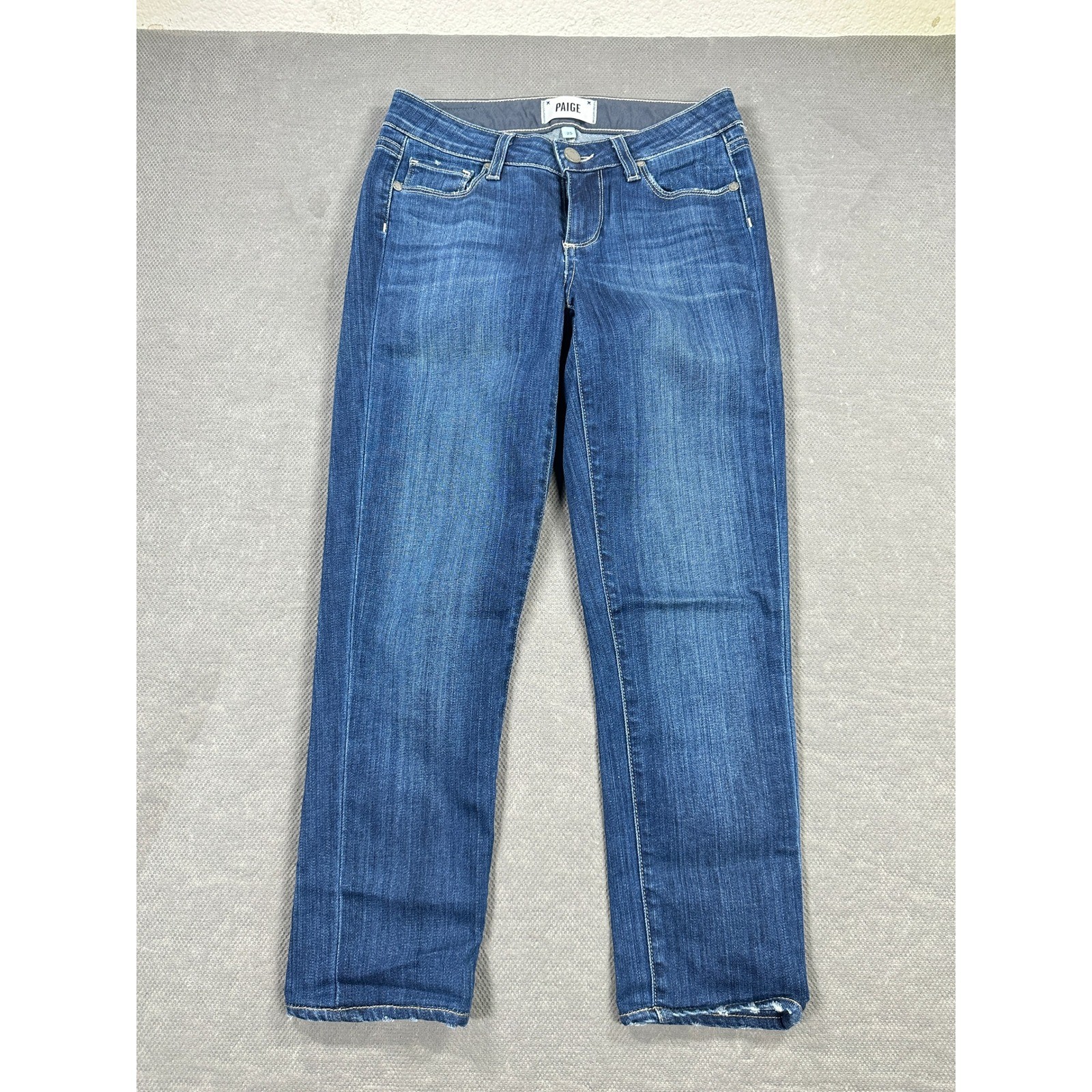Paige Skyline Skinny Jeans Womens 25 Blue Medium Wash Mid Rise Denim Stretch