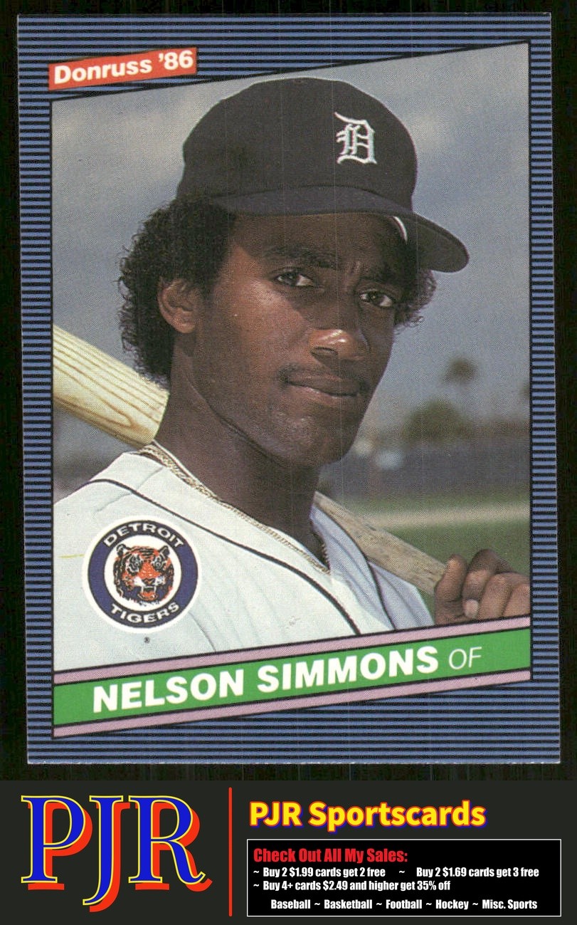 Nelson Simmons 1986 Donruss #272 Detroit Tigers Rookie