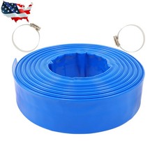 2" x 100FT Discharge Hose for Swimming Pools, Heavy Duty PVC Lay Flat Water Hose
