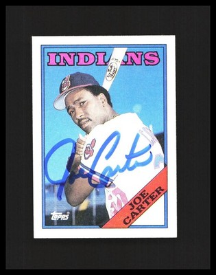 1988 Joe Carter IP Auto Topps #75 Cleveland Indians NO COA