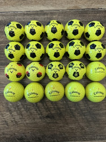 20 Callaway Chrome Soft Yellow Truvis Triple Track TruTrack Golf Balls 4A (AAAA) - Picture 11 of 18