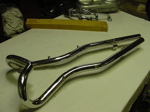 NEW BSA A65H HORNET A50W WASP HIGH PIPE EXHAUST SET PART # 68-2796 68-2797