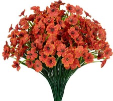 15 Bundles Artificial Flowers UV Resistant Outdoor Plants No Fade Faux Plasti...