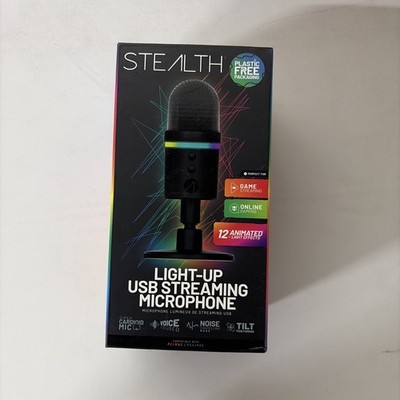 STEALTH Light-Up LED USB Streaming Mikrofon mit Noise Cancelling Brandneu