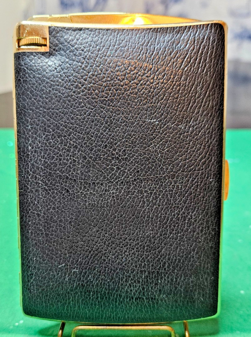 Vintage Rare Collectable Black Leather/Gold Plated Cigarette
