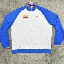FILA Ecuador Track Jacket Men's Size 3XL Big and Tall Blue Yellow Soccer Sporty