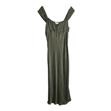 Madewell Square-Neck Midi Dress Women's Size 10 Olive Green Romantic Feminine