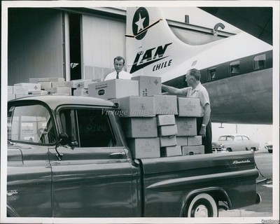 1960 Earthquake Victims Miami Churches Campaign Aid Chile Airplane Photo 8X10