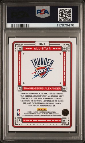 2023-24 Panini Photogenic - All-Star Shai Gilgeous-Alexander #2 Maze /25 POP 1 - Picture 2 of 5