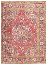 Traditional Vintage Hand-Knotted Oriental Carpet 6'5" x 9'1" Wool Area Rug