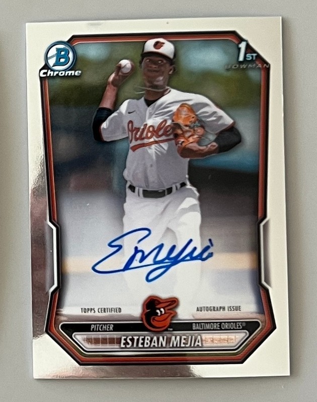 Esteban Mejia 2026 1st Bowman Chrome Refractor Auto #CPA-EME - Baltimore Orioles