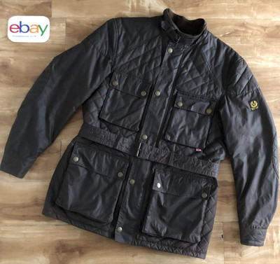 Belstaff NEW REDFORD quilt jacket, waxed cotton, dark brown, size 2XL
