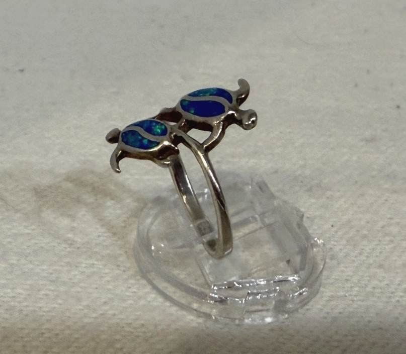 Solid Sterling Silver Signed Boulder Opal Inlay T… - image 4