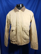 Vintage L.L. Bean Barn Coat Chore Suede Collar Beige Men's Small