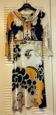  EXC EMILIO PUCCI Psychedelic Geometric Print 3/4 Sleeve Knee Length From JAPAN
