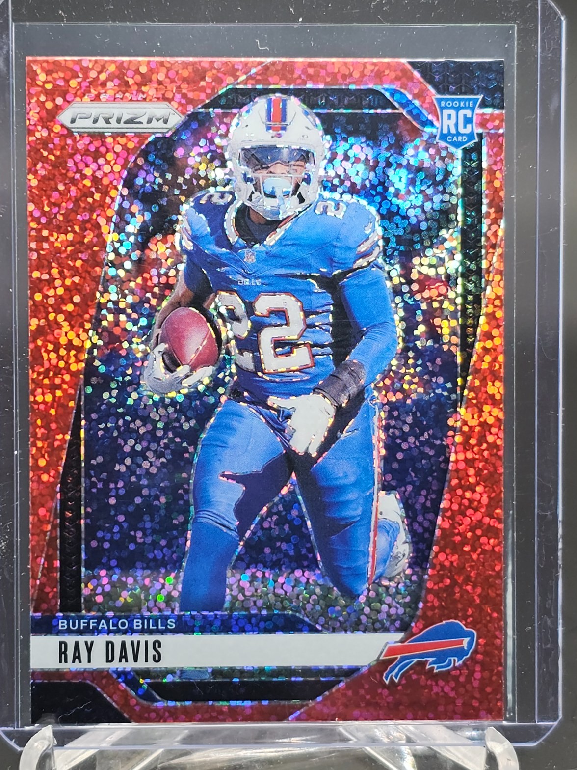 RAY DAVIS 2024 PANINI PRIZM ROOKIE RED SPARKLE SP RC #382 BUFFALO BILLS Q5384