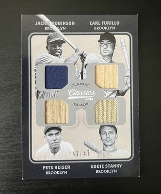 2014 Panini Classics - Classic Quads Jackie Robinson, Carl Furillo, Eddie Stanky