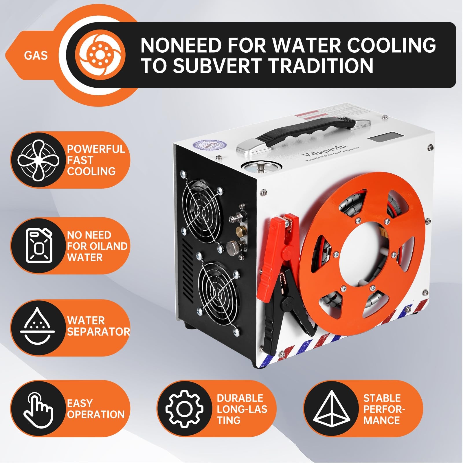 PCP Air Compressor，4500 psi / 300 bar - Auto-Shutdown Compressor, Dual Power ...