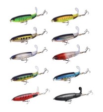 10pk Fishing Lures Whopper Plopper bait Topwater Floating Rotating Tail 5.5”