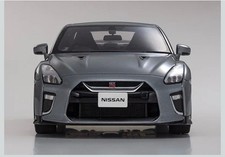 Kyosho 1/18 Nissan GT-R 2020 Gray Model Car with Rear Spoiler & Black Wheels