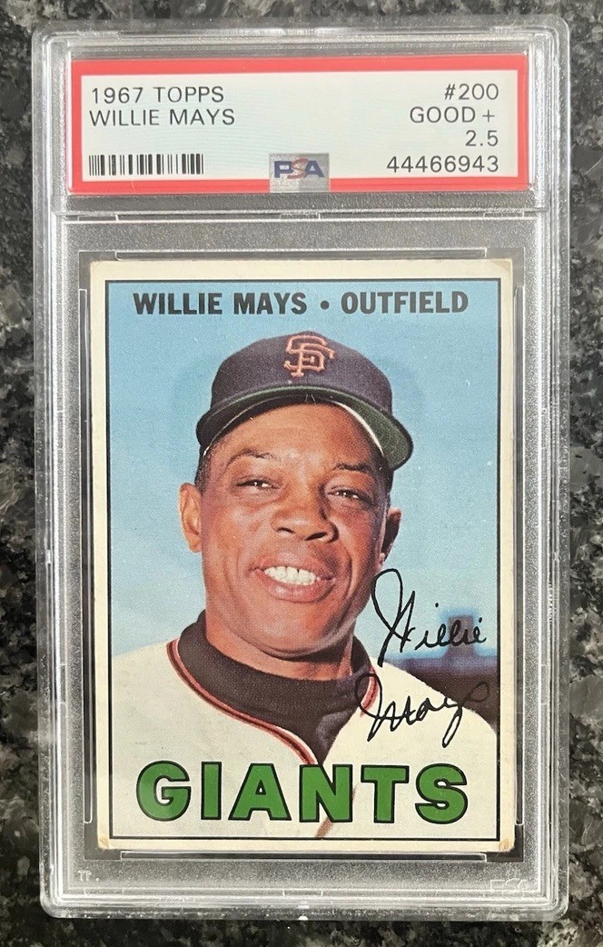 1967 TOPPS WILLIE MAYS HOF #200 - SAN FRANCISCO GIANTS - PSA GRADED 2.5 GOOD +