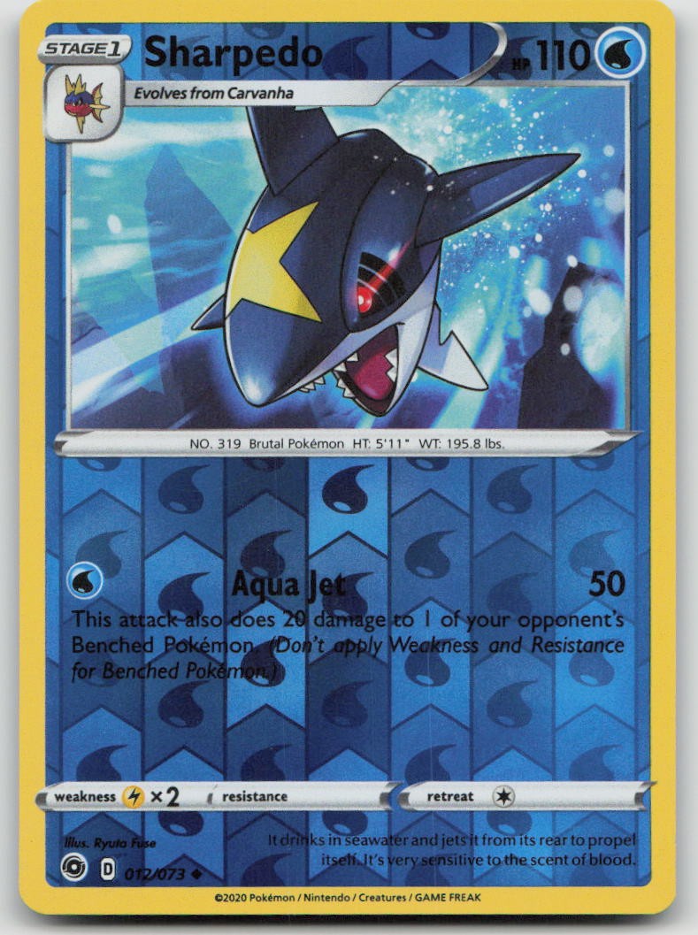 Sharpedo 012/073 Uncommon Champion's Path Pokemon Reverse Holo NM
