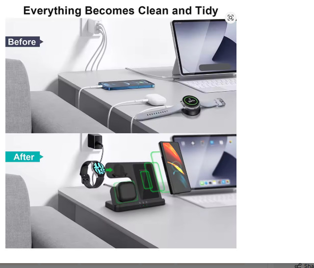 3-in-1 Fast Wireless Charging Station for Samsung S/Watch/Bud